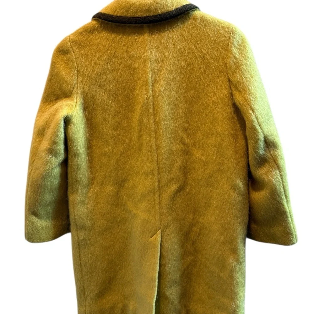 VTG Lodenfrey 60s Austrian Yellow Loden Wool Mohair Coat Petite XXS/Kids 12 - Picture 2 of 13
